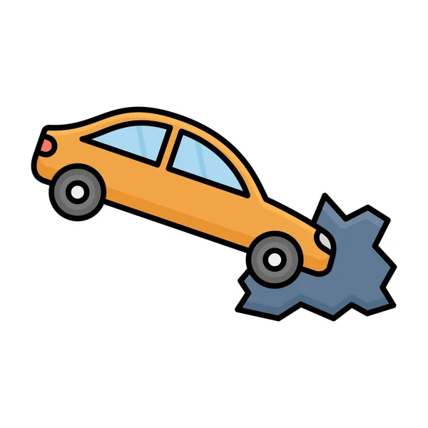 Car Accident Isolated Vector Icon Can Easily Modified Edited — Stock Vector