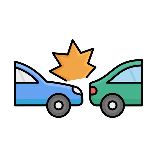 Two Cars Collide Isolated Vector Icon Can Easily Modified Edited — Stock Vector