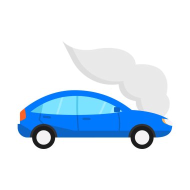 Araba dumanı izole edilmiş vektör simgesi kolayca değiştirilebilir ya da düzenlenebilir