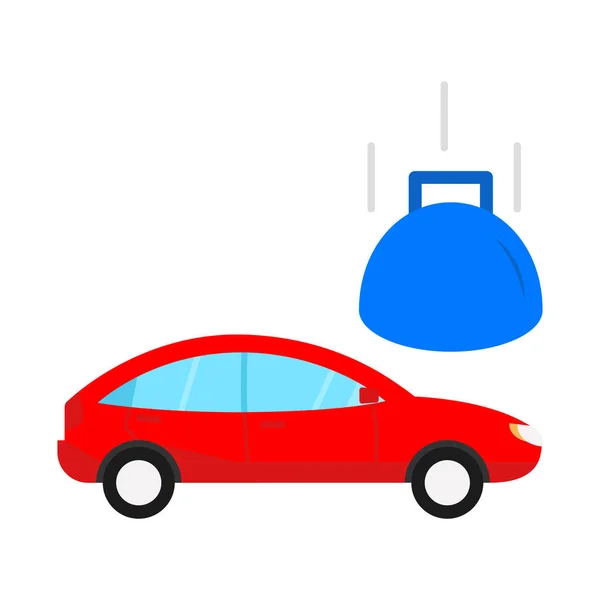 Poids Lourd Sur Voiture Isolated Icône Vectorielle Qui Peut Être — Image vectorielle