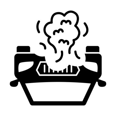 Motor izole edilmiş vektör simgesinden gelen alevler kolayca değiştirilebilir veya düzenlenebilir