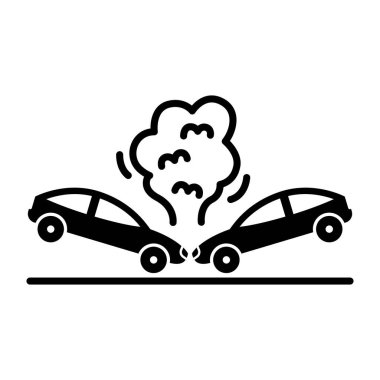 Kolayca değiştirilebilen ya da düzenlenebilen kaza izole edilmiş Vektör simgesi