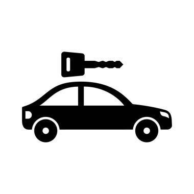 Araba anahtarı izole edilmiş vektör simgesi kolayca değiştirilebilir ya da düzenlenebilir