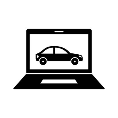 Çevrimiçi araba izole edilmiş vektör simgesi kolayca değiştirilebilir ya da düzenlenebilir