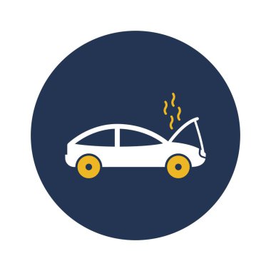 Ön taraftaki izole edilmiş vektör simgesinden gelen araba kazası kolayca değiştirilebilir ya da düzenlenebilir