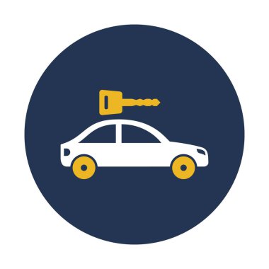 Araba anahtarı izole edilmiş vektör simgesi kolayca değiştirilebilir ya da düzenlenebilir