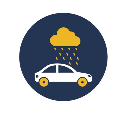 Yağmurda izole edilmiş vektör simgesi kolayca değiştirilebilir ya da düzenlenebilir