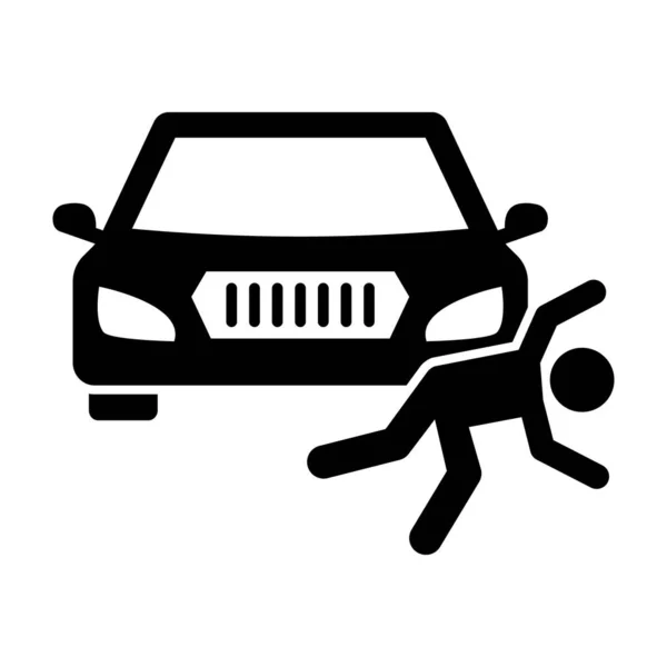 Man Collide Car Isolated Vector Icon Can Easily Modified Edited — Stock Vector