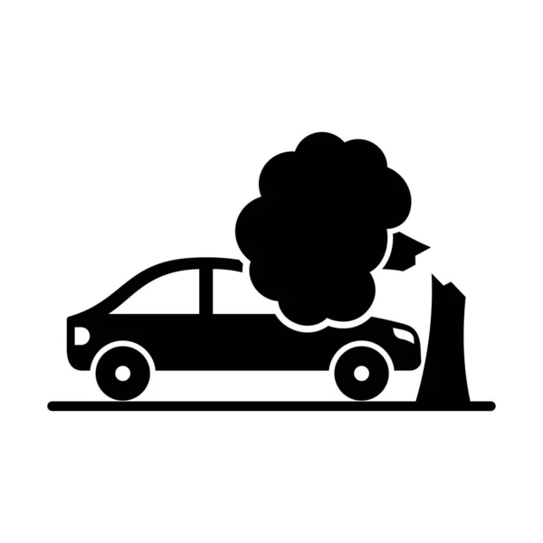 Car Accident Tree Isolated Vector Icon Can Easily Modified Edited — Stock Vector