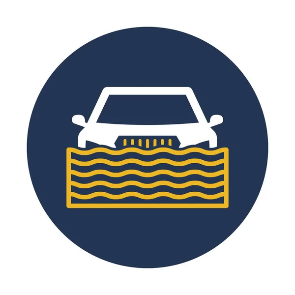 Αυτοκίνητο Πλημμύρα Νερό Απομονωμένο Εικονίδιο Διάνυσμα Που Μπορεί Εύκολα Τροποποιηθεί — Διανυσματικό Αρχείο