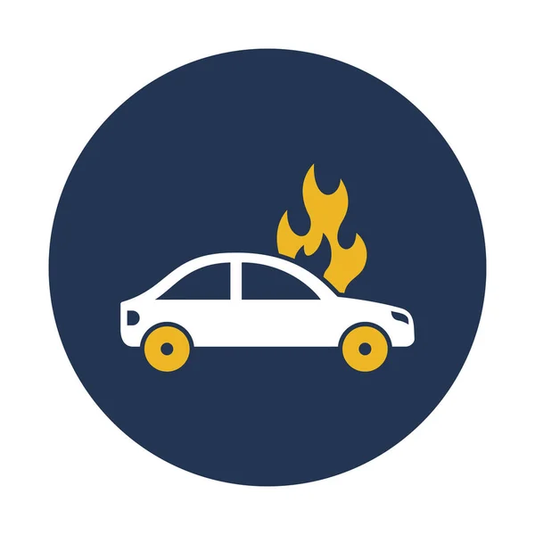 Car Accident Flame Isolated Vector Icon Can Easily Modified Edited — Stock Vector