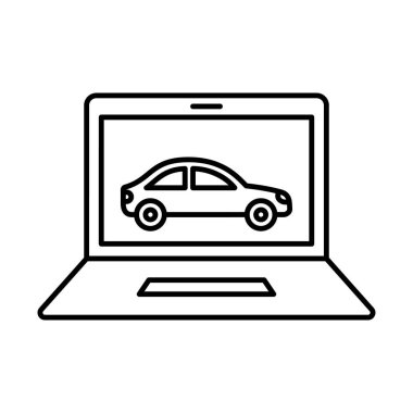 Çevrimiçi araba izole edilmiş vektör simgesi kolayca değiştirilebilir ya da düzenlenebilir