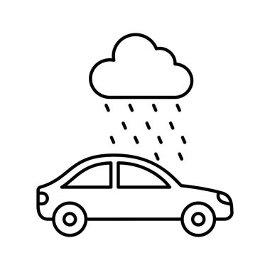 Yağmurda izole edilmiş vektör simgesi kolayca değiştirilebilir ya da düzenlenebilir