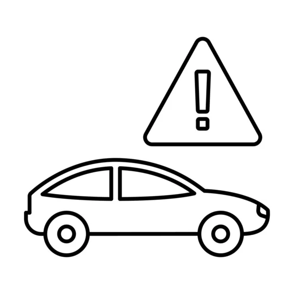 Exclamation Avec Icône Vecteur Isolé Voiture Qui Peut Être Facilement — Image vectorielle