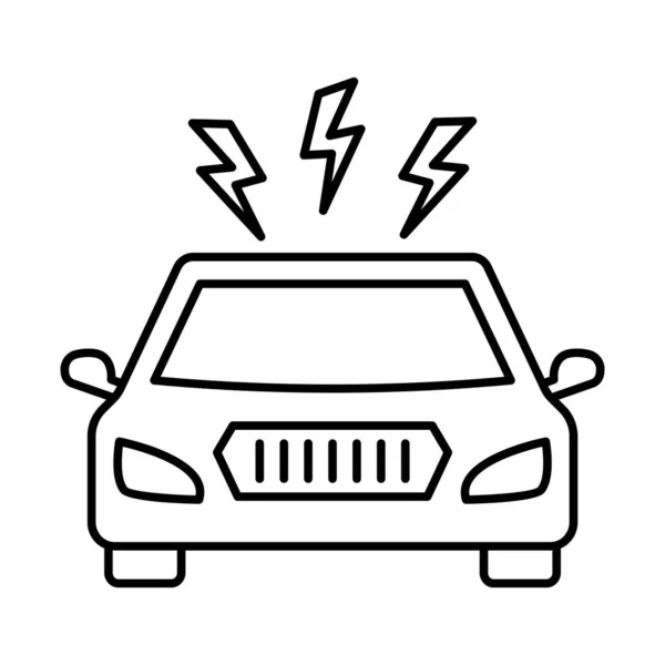 Tonnerre Avec Icône Vecteur Isolé Automatisé Carm Qui Peut Être — Image vectorielle