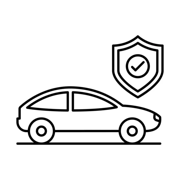 Escudo Seguro Coche Icono Vector Aislado Que Puede Modificar Editar — Vector de stock