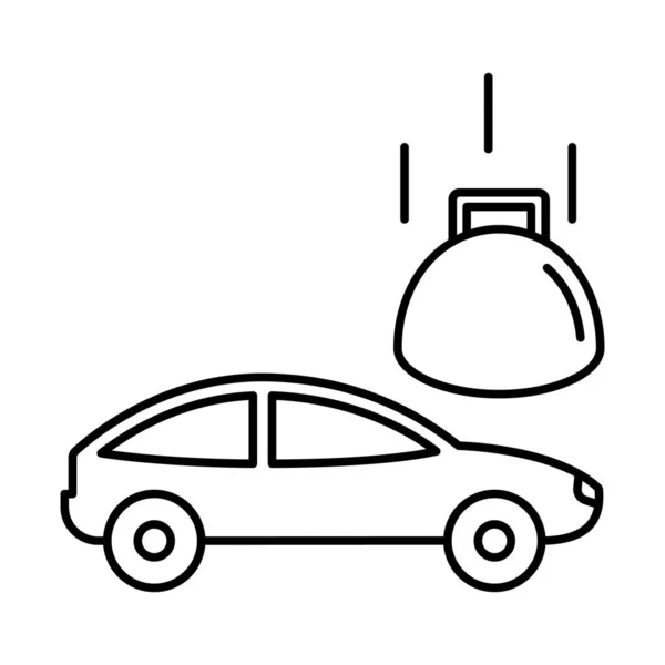 Schweres Gewicht Auf Auto Isolated Vector Symbol Das Leicht Geändert — Stockvektor