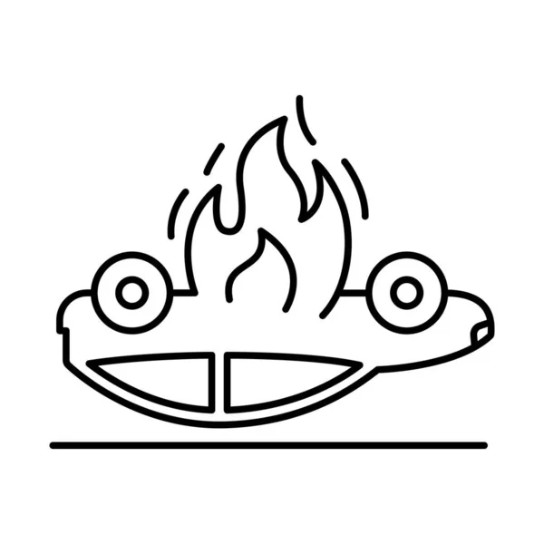 Flaming Moteur Voiture Isolated Icône Vectorielle Qui Peut Être Facilement — Image vectorielle