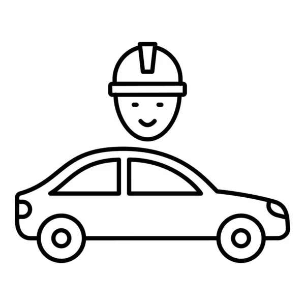 Persona Mecánica Del Coche Icono Vectorial Aislado Que Puede Modificar — Vector de stock