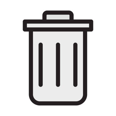 Kolayca değiştirilebilen ya da düzenlenebilen çöp kovası izole edilmiş Vektör simgesi
