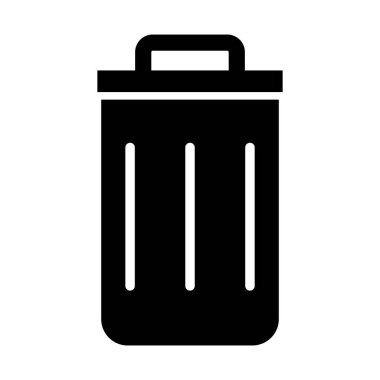 Kolayca değiştirilebilen ya da düzenlenebilen çöp kovası izole edilmiş Vektör simgesi