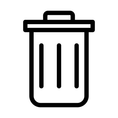 Kolayca değiştirilebilen ya da düzenlenebilen çöp kovası izole edilmiş Vektör simgesi