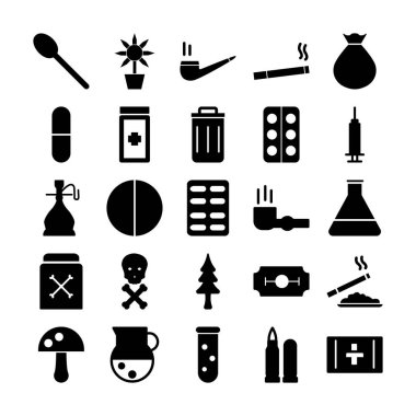 Kolayca değiştirilebilen veya düzenlenebilen Uyuşturucu İzole edilmiş Vektör simgesi