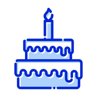 Kek, doğum günü, parti, mum rengi ve arka plan vektör simgesi kolayca düzenlenebilir