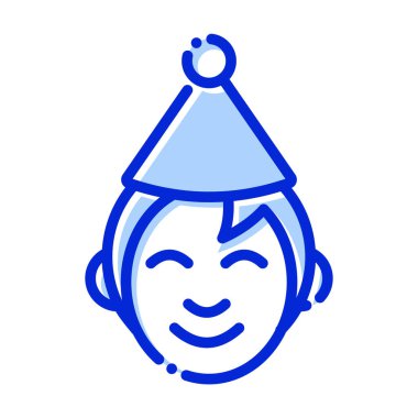 Parti çocuğu, avatar, parti kupası, arka plan vektör simgesi ile renklendirme kolaylıkla düzenlenebilir veya düzenlenebilir