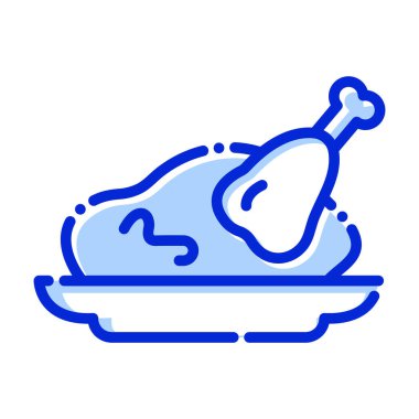 Parti yemeği, Broast tavuğu, tavuk, yemek Arka plan vektör simgesi ile kolayca düzenlenebilir ya da düzenlenebilir