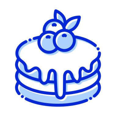 Krep, pasta, yemek, çikolata rengi ve arka plan vektör simgesi kolayca düzenlenebilir.