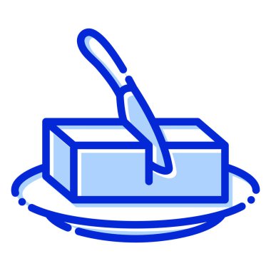 Tereyağı, yemek, peynir, sütlü renk ve arka plan vektör simgesi kolayca değiştirilebilir veya düzenlenebilir