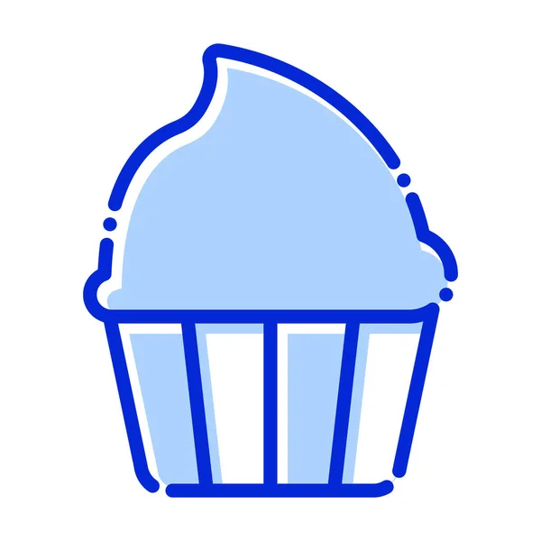Gebak Cupcake Cake Muffin Kleur Met Achtergrond Vector Pictogram Dat — Stockvector