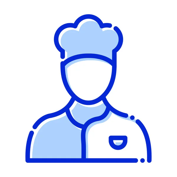 Chef Panadero Avatar Cocinar Color Con Icono Del Vector Fondo — Archivo Imágenes Vectoriales