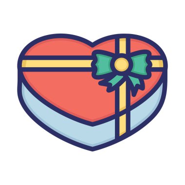 Hediye, kalp hediyesi, sevgililer günü hediyesi, arka plan vektör simgesi olan ve kolayca düzenlenebilen aşk rengi