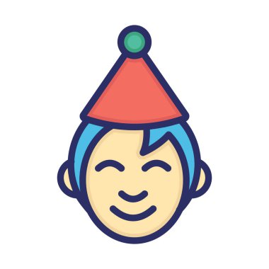 Parti çocuğu, avatar, parti kupası, arka plan vektör simgesi ile renklendirme kolaylıkla düzenlenebilir veya düzenlenebilir