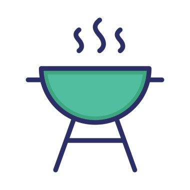 Barbekü, bbq, ızgara, arka plan vektör simgesi ile et rengi kolayca düzenlenebilir ya da düzenlenebilir