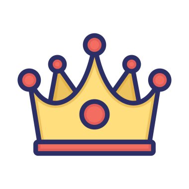 Kral, taç, oyun, mücevher Rengi ve arka plan vektör simgesi kolayca değiştirilebilir ya da düzenlenebilir