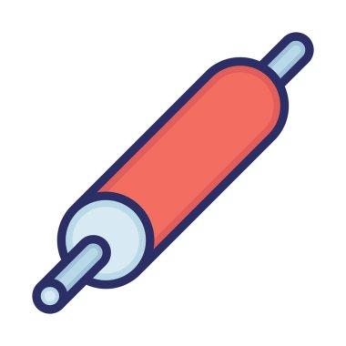 Yuvarlanan iğne, mutfak, hamur, yuvarlanan renk ve arka plan vektör simgesi kolayca değiştirilebilir veya düzenlenebilir