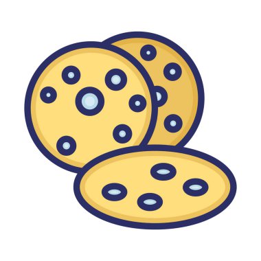 Kurabiyeler, bisküviler, tatlılar, arka plan vektör simgesi ile pişirme Rengi kolayca düzenleyebilir veya düzenleyebilirsiniz