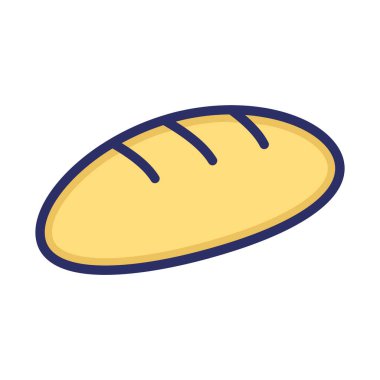 Ekmek, ekmek, somun, yiyecek Arkaplan vektör simgesiyle kolayca düzenlenebilen veya düzenlenebilen renk