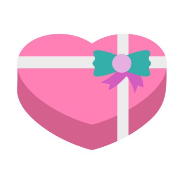 Hediye, kalp hediyesi, sevgililer günü hediyesi, arka plan vektör simgesi olan ve kolayca düzenlenebilen aşk rengi