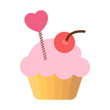 Kek, pasta, krema, arkaplan vektör simgesiyle kolayca düzenleyebilen dut rengi