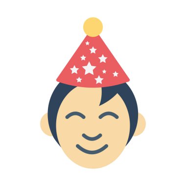 Parti çocuğu, avatar, parti kupası, arka plan vektör simgesi ile renklendirme kolaylıkla düzenlenebilir veya düzenlenebilir