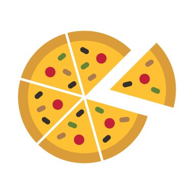 Pizza, parti, yemek, arka plan vektör simgesiyle dilimlenmiş renk kolayca değiştirilebilir ya da düzenlenebilir