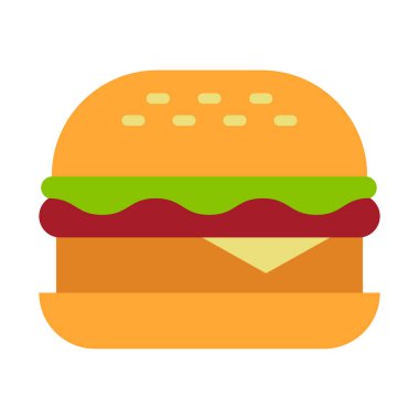 Hamburger, yemek, fast food, abur cubur. Arka plan vektör simgesi ile kolayca düzenlenebilir ya da düzenlenebilir.