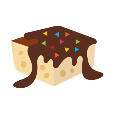 Brownie, kek, çöl, tatlı arkaplan vektör simgesi ile Renk Kolayca düzenleyebilirsiniz