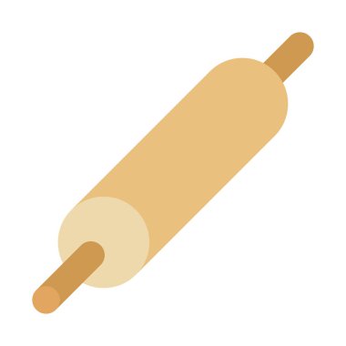 Yuvarlanan iğne, mutfak, hamur, yuvarlanan renk ve arka plan vektör simgesi kolayca değiştirilebilir veya düzenlenebilir