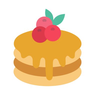 Krep, pasta, yemek, çikolata rengi ve arka plan vektör simgesi kolayca düzenlenebilir.