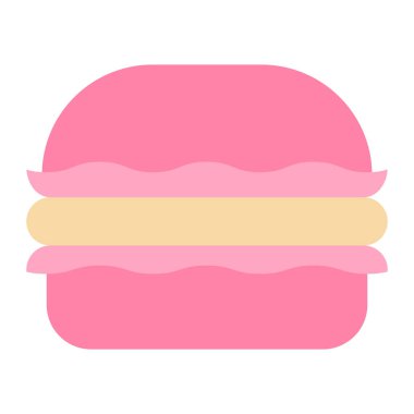 Makarna, tatlı, çöl, Fransız rengi ve arka plan vektör simgesi kolayca değiştirilebilir veya düzenlenebilir